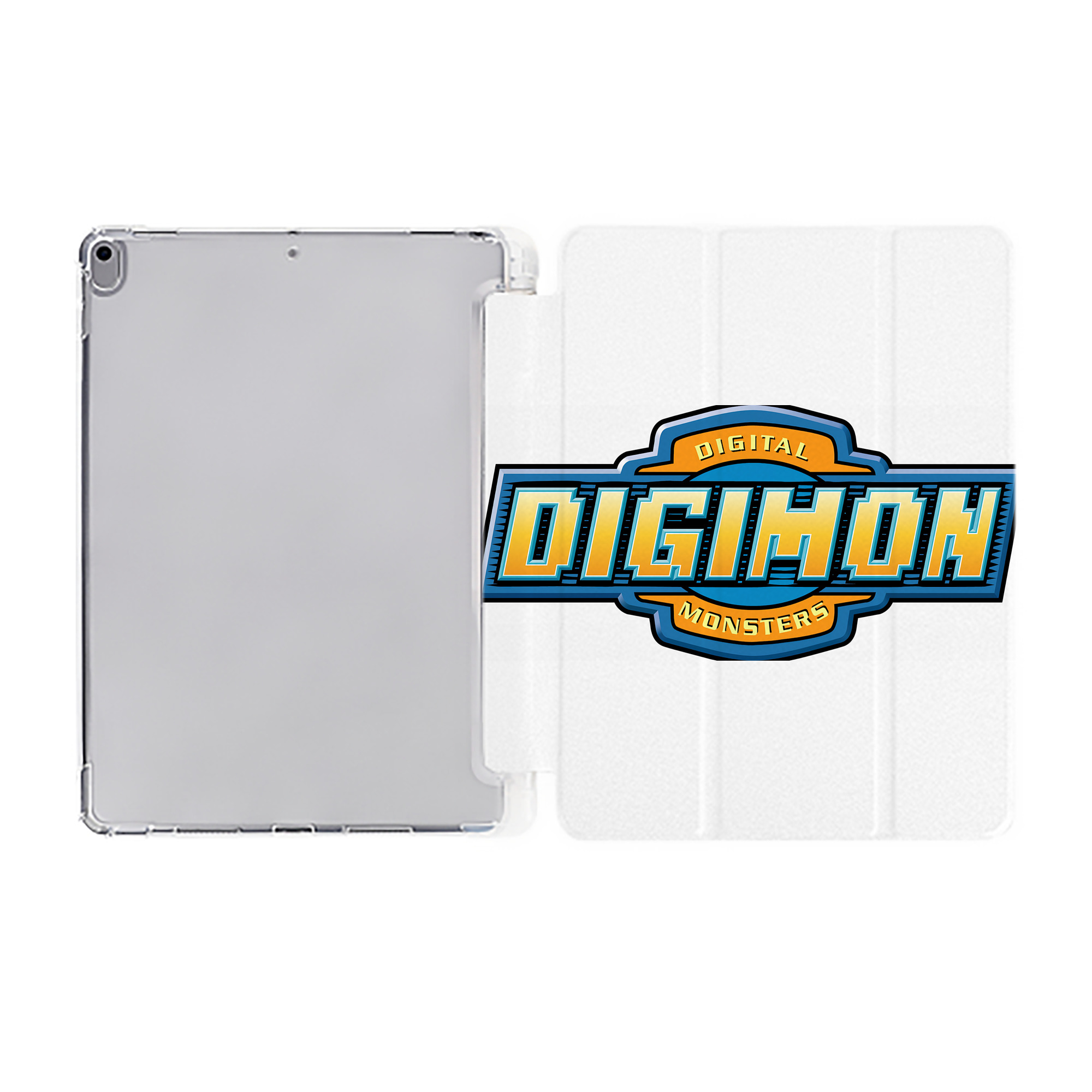（画像用） Digimon デジタルモンスター/デジモン IPad ケース ペン収納付き 三つ折りスタンド PUレザー×シリコン 対応機種9.5/10.5/10.9インチ